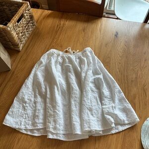 White 100% Linen Skirt
